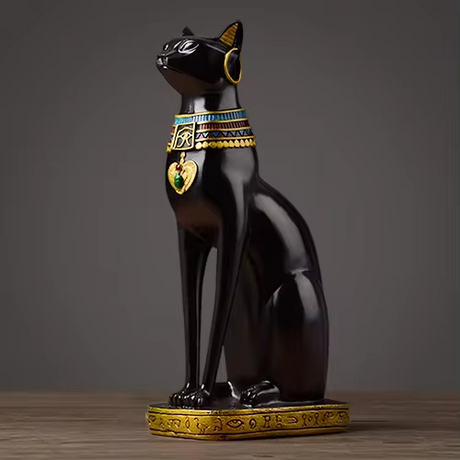 Carvallo Elegance – Egyptisk kattfigur med guldaccenter Carvallo