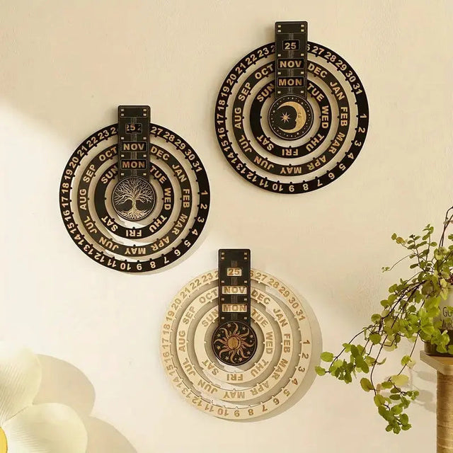 TimberTurn – Evig skrivbordskalender i trä med roterande display MILA Sverige