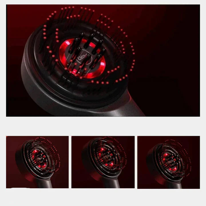 Elektrisk hårbottenmassageapparat med LED-ljusterapi - Stimulerar hårväxt och lindrar stress MILA Sverige