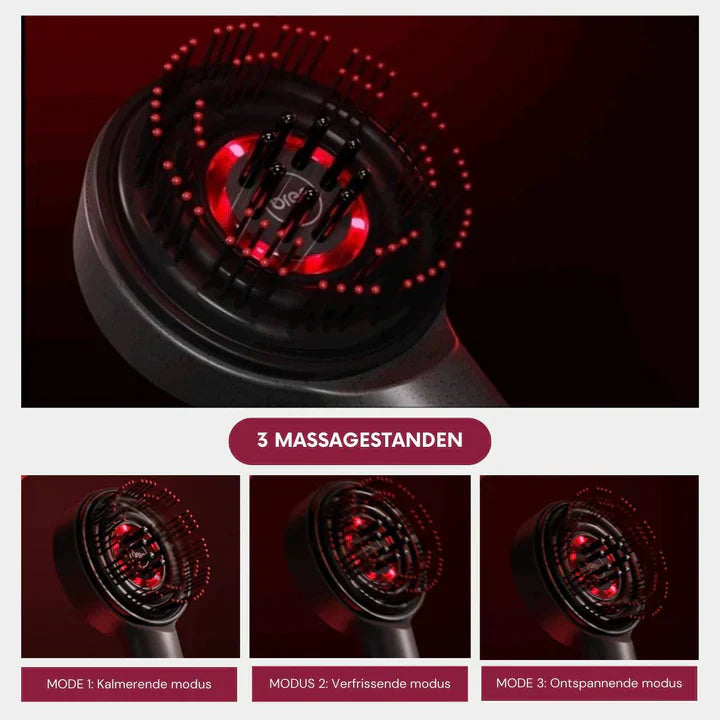 Elektrisk hårbottenmassageborste med LED-ljusterapi Carvallo