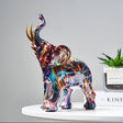 Carvallo Skulptur | Abstrakt Elefant | Handgjord Dekor | Färgglad Eyecatcher-figur Carvallo