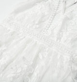 Dam Cocktailklänning Knälängd Blommor Broderi Nätverk för Bröllop och Fest-Cocktailklänningar-Hemnix-Hemnix