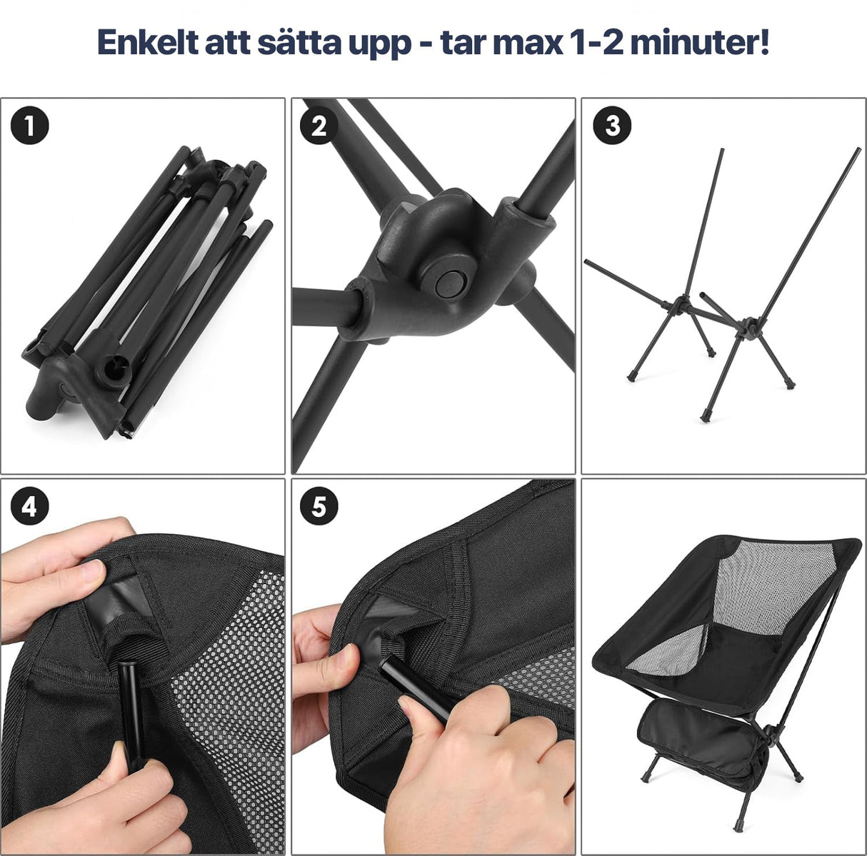 ErgoChair - Hopfällbar Stol för Strand, Camping & Fritid-Hemnix-Hemnix