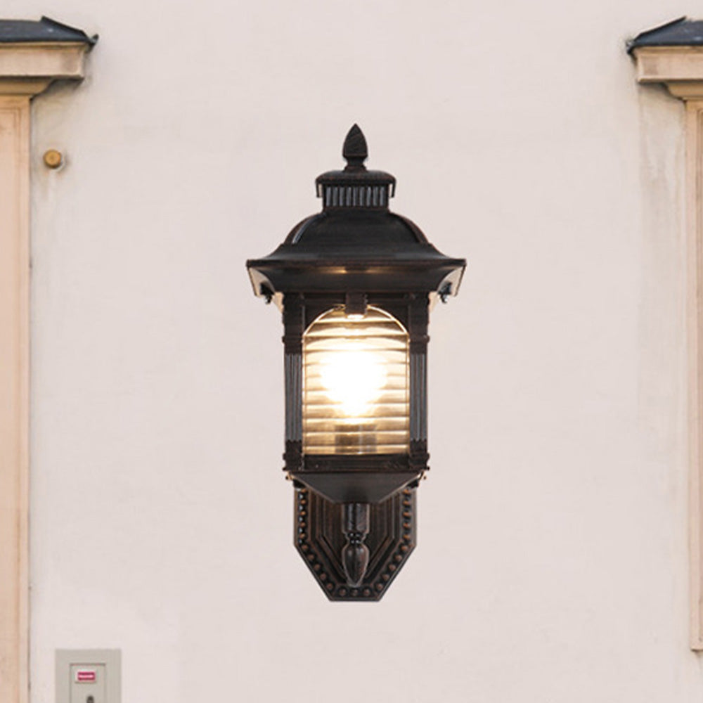 Europeisk svart balkong utomhusvägglampa Carvallo