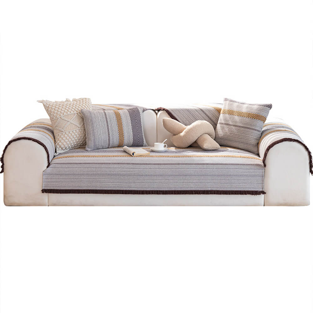 Klassisk Naturlig Bomull Lin Andningsbar Sofföverdrag 90x180cm Carvallo