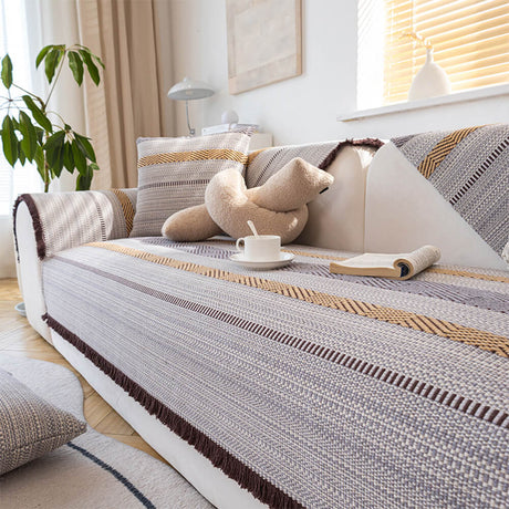 Klassisk Naturlig Bomull Lin Andningsbar Sofföverdrag 90x180cm Carvallo