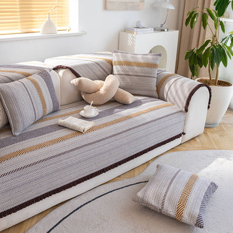 Klassisk Naturlig Bomull Lin Andningsbar Sofföverdrag 90x180cm Carvallo