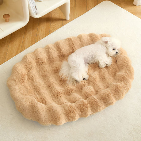 Ultra Soft Faux Rabbit Fur Pet Mat Lyxigt Komfort Stöd Carvallo