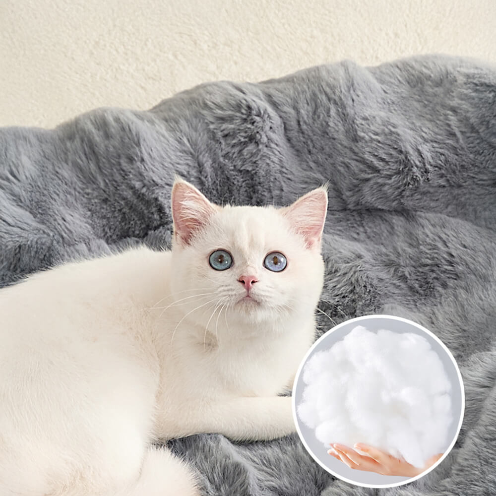 Ultra Soft Faux Rabbit Fur Pet Mat Lyxigt Komfort Stöd Carvallo