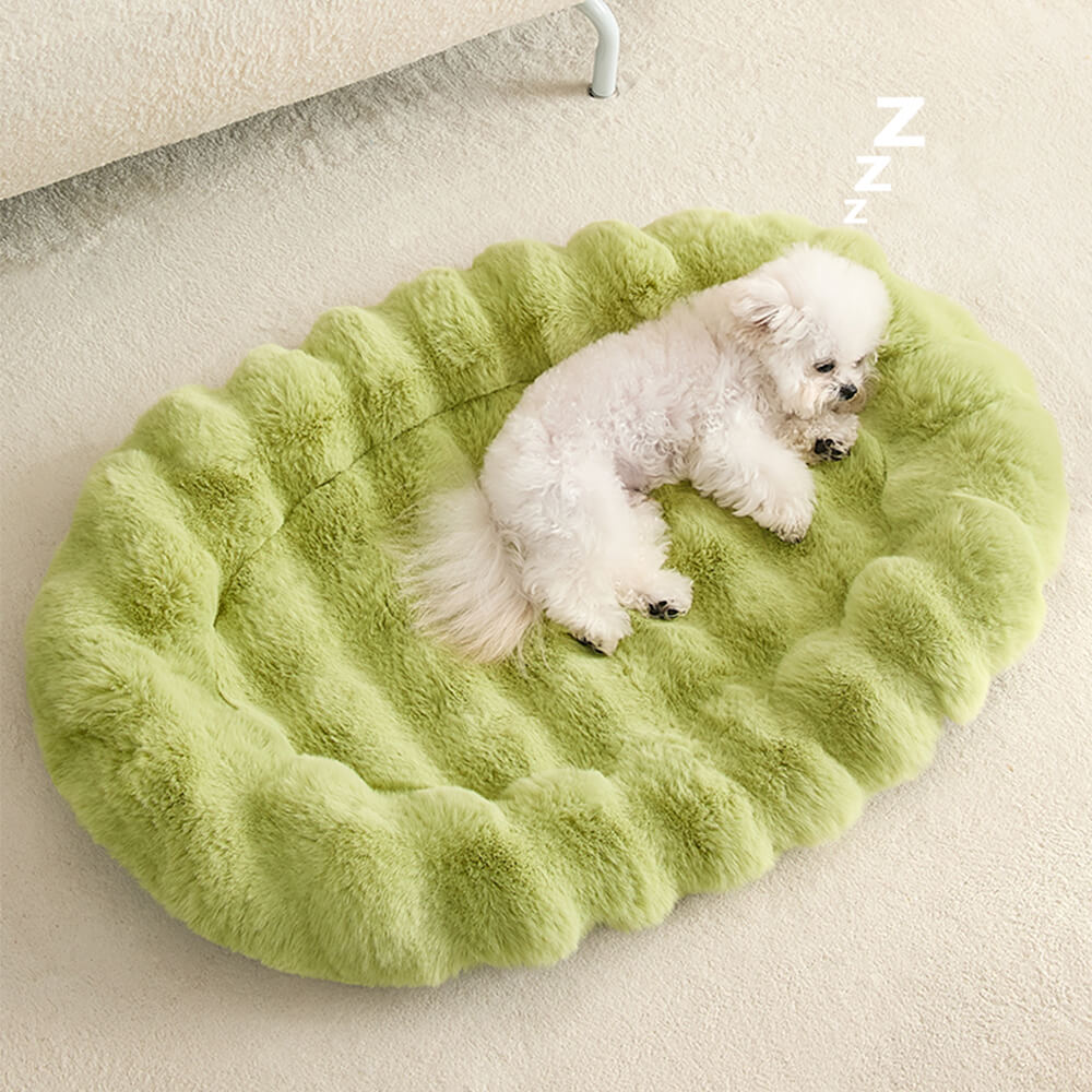 Ultra Soft Faux Rabbit Fur Pet Mat Lyxigt Komfort Stöd Carvallo