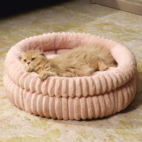Ultra-Plush Mjölk Sammet Faux Fur Husdjurs Säng Cozy Comfort Carvallo