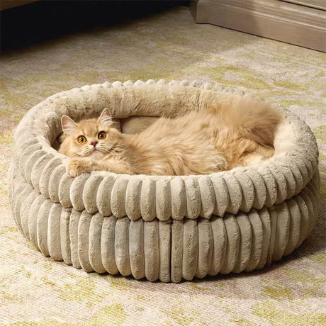 Ultra-Plush Mjölk Sammet Faux Fur Husdjurs Säng Cozy Comfort Carvallo
