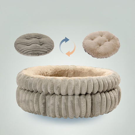 Ultra-Plush Mjölk Sammet Faux Fur Husdjurs Säng Cozy Comfort Carvallo