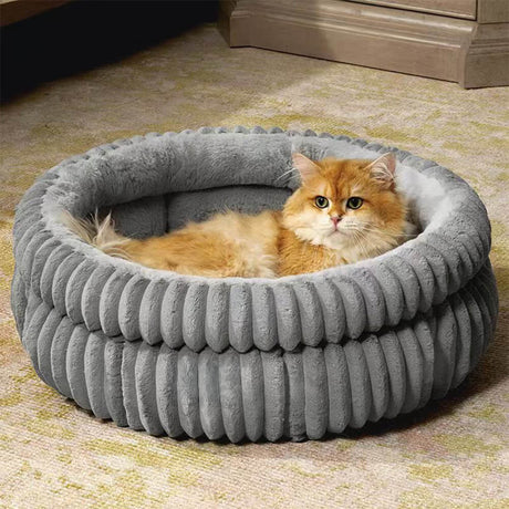 Ultra-Plush Mjölk Sammet Faux Fur Husdjurs Säng Cozy Comfort Carvallo