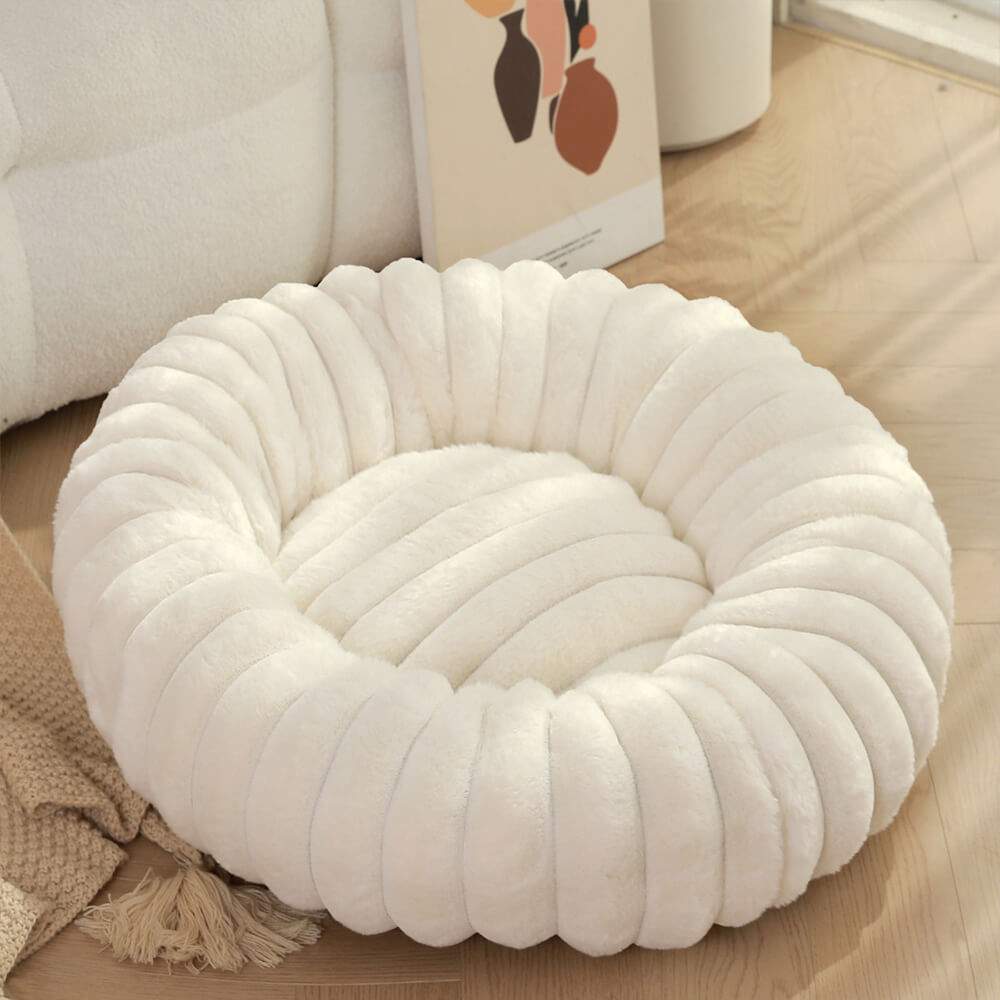 Ultra-Mjuk Donut Husdjursbädd Mysig Stödjande Plush Design Carvallo