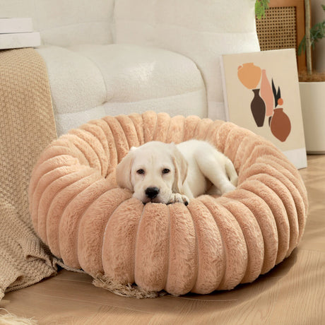 Ultra-Mjuk Donut Husdjursbädd Mysig Stödjande Plush Design Carvallo