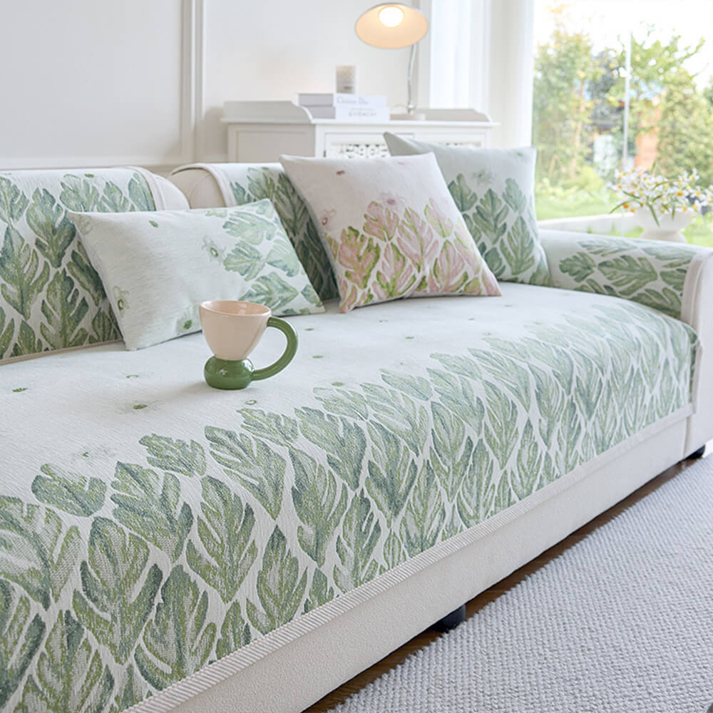 Chenille Romantisk Botanisk Design Bekväm Sofföverdrag Carvallo