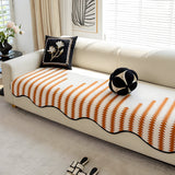 ArtiLounge Täckning - Modern Chevron Rand Chenille Sofföverdrag Carvallo