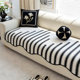 ArtiLounge Täckning - Modern Chevron Rand Chenille Sofföverdrag Carvallo