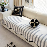 ArtiLounge Täckning - Modern Chevron Rand Chenille Sofföverdrag Carvallo