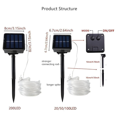 FairyGleam Light - Solarbetriven trädgårdsljusslinga LED för utomhusbruk Carvallo