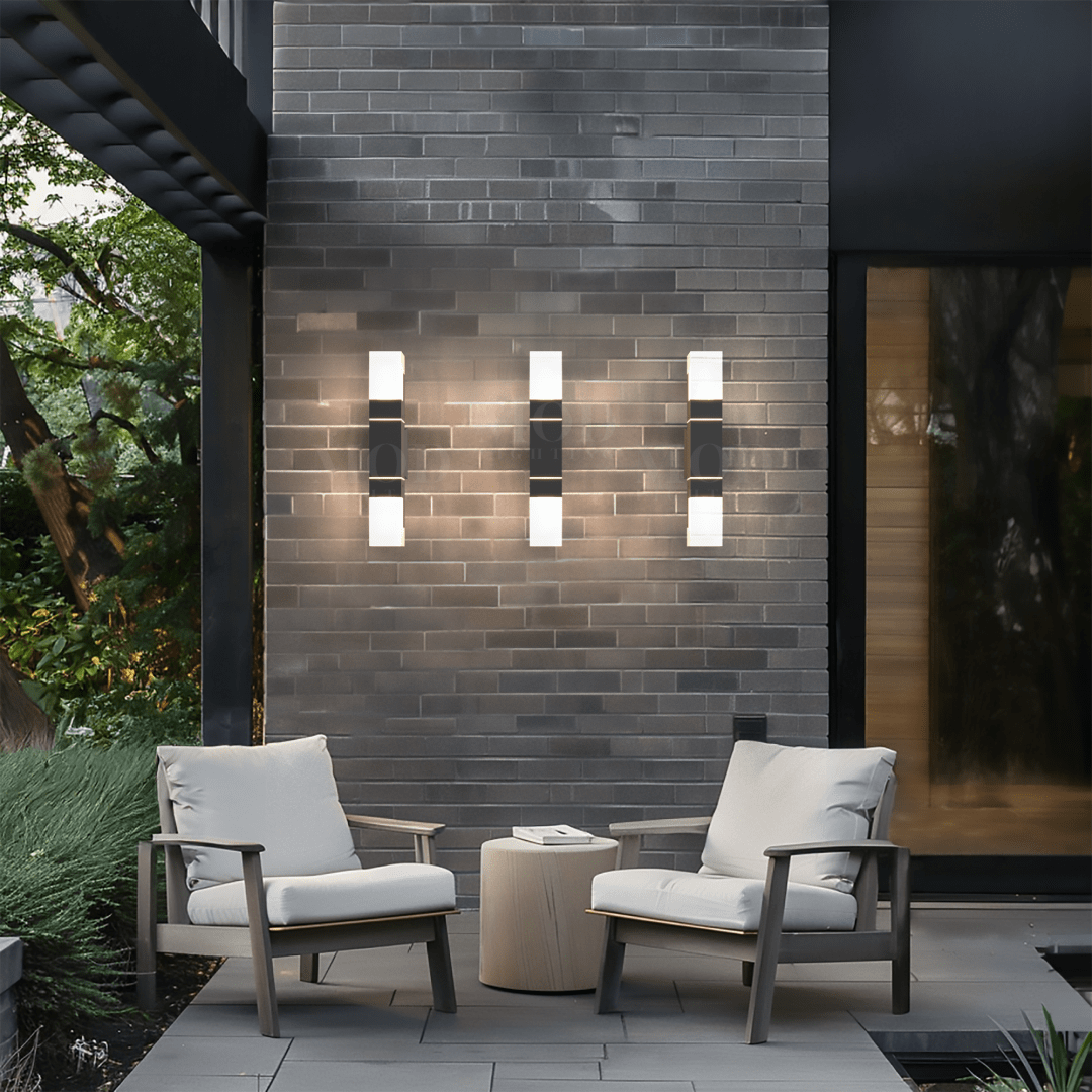 Utomhusvägglampa Modern Svart Aluminium Armatur Carvallo