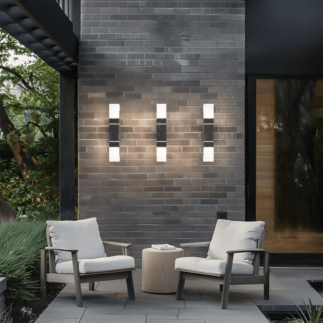 Utomhusvägglampa Modern Svart Aluminium Armatur Carvallo