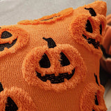 Mysigt örngott i konstfleece med pumpa – Kuddfodral för festligt Halloween-inredning MILA Sverige