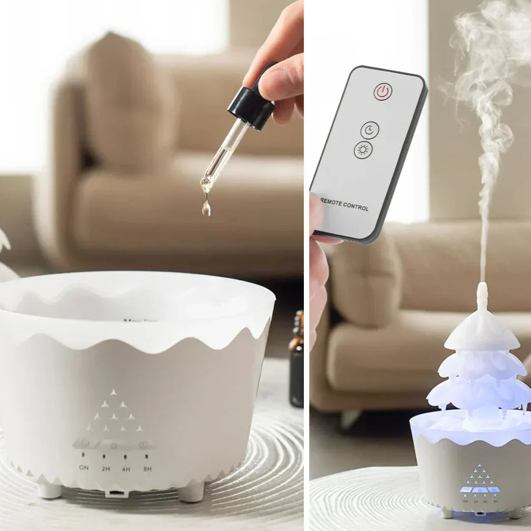 Julgran Aroma Diffuser med LED-belysning för festlig avkoppling Carvallo
