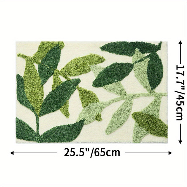 Fien Absorberande Badmatta med elegant bladmönster – Halkfri komfort för moderna badrum Carvallo