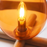 EmberNest Retro Bordslampa – LED Flammeffekt med Träfot Hemnix