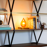 EmberNest Retro Bordslampa – LED Flammeffekt med Träfot Hemnix