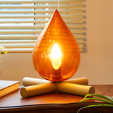 EmberNest Retro Bordslampa – LED Flammeffekt med Träfot Hemnix