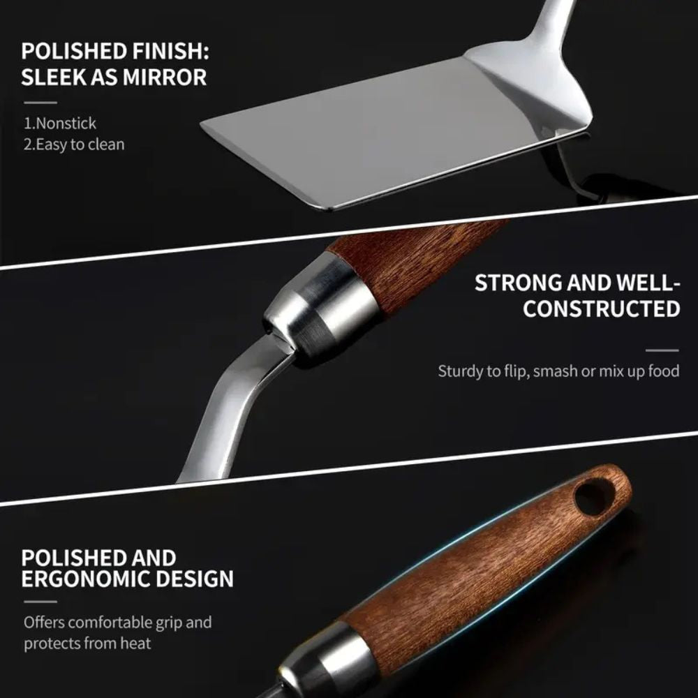 Rostfritt Stål Kök Spatel med Trähandtag Carvallo