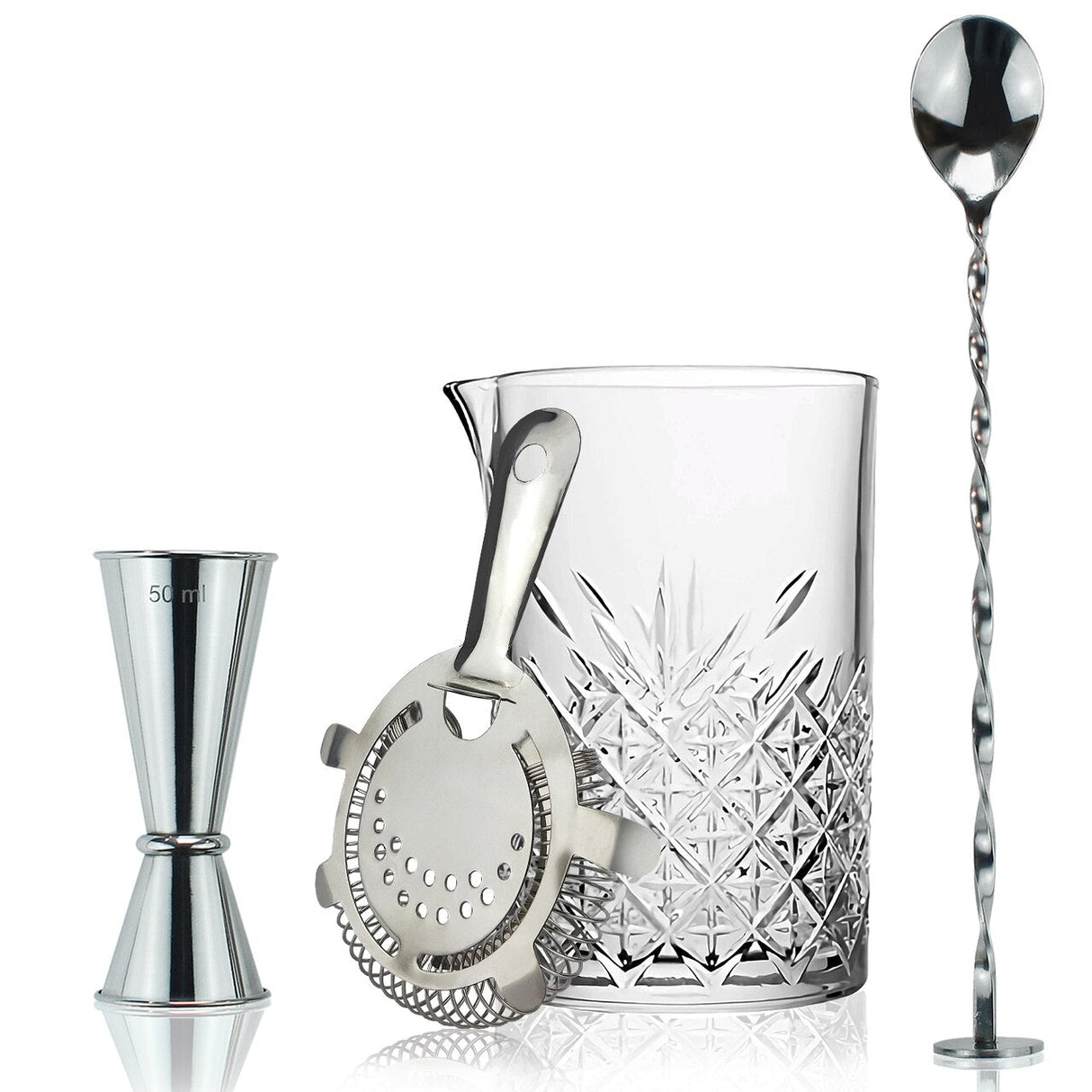 Cocktailset med Blandningsglas – 4-delars Mixologiset för Drinkar & Hemmabar Hemnix