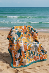 Blommfågel Bomull Vändbar Strandbadhandduk Carvallo