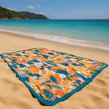 Blommfågel Bomull Vändbar Strandbadhandduk Carvallo