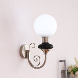 Fransk Retro Glas 1-Ljus Vägglampa Carvallo