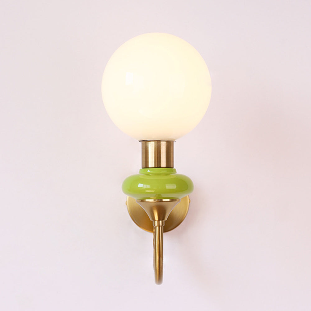 Fransk Retro Glas 1-Ljus Vägglampa Carvallo
