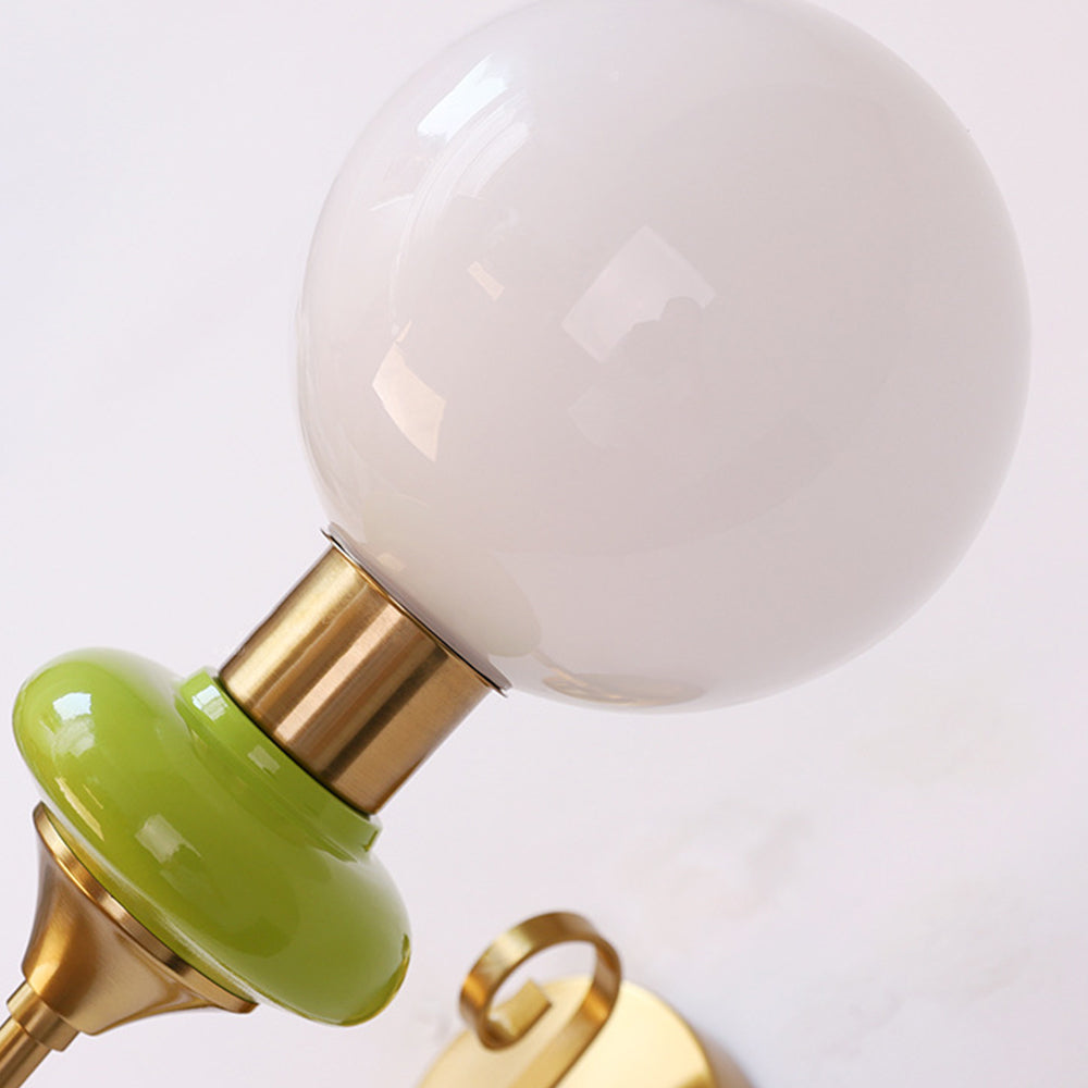 Fransk Retro Glas 1-Ljus Vägglampa Carvallo