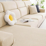 Helt Omsluten Fiskbenssoffa Täckning i Hållbar Chenille Carvallo