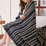 Årsbädd Striped Tassels Chenille Hållbar Sofföverdrag Carvallo