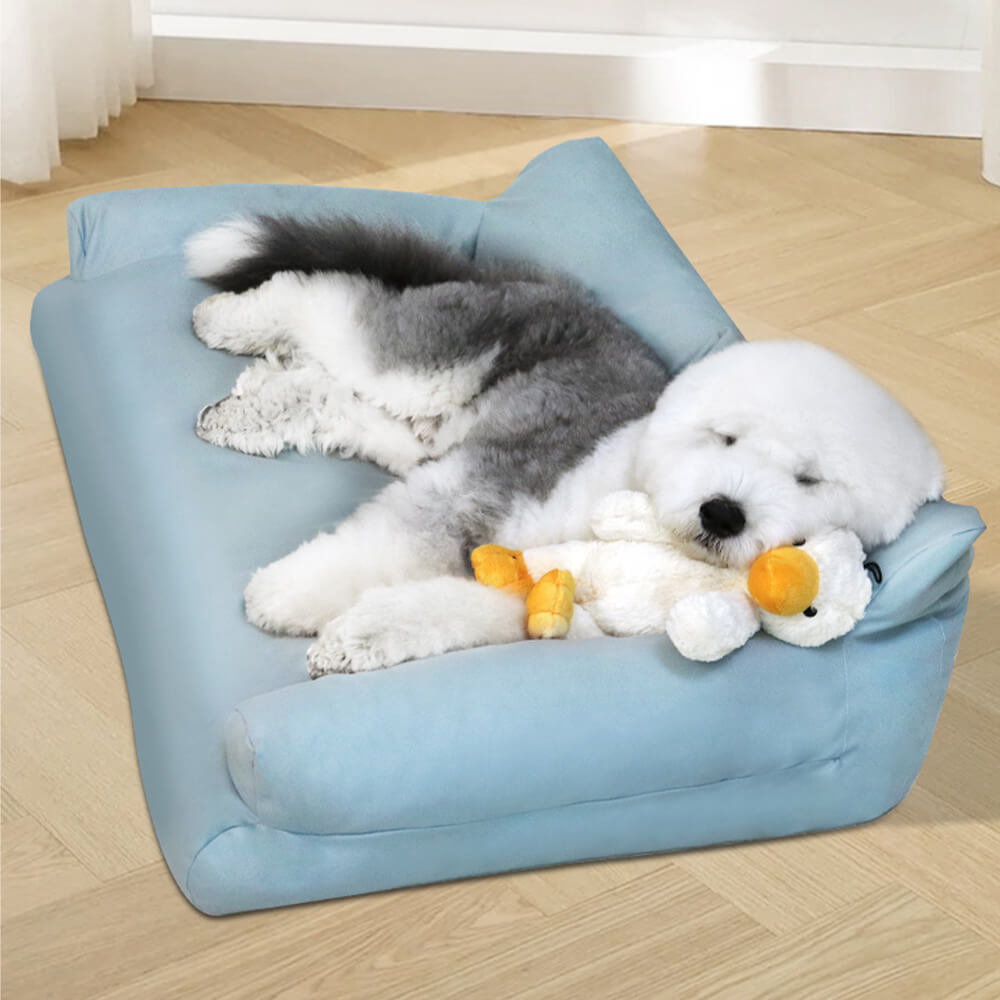 Faux läder anti-rep cozy hundsoffa säng med komfort Carvallo