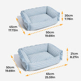 Mjukt Bomull Rutig Husdjurssäng Mysig Andas Lätt att Rengöra Carvallo