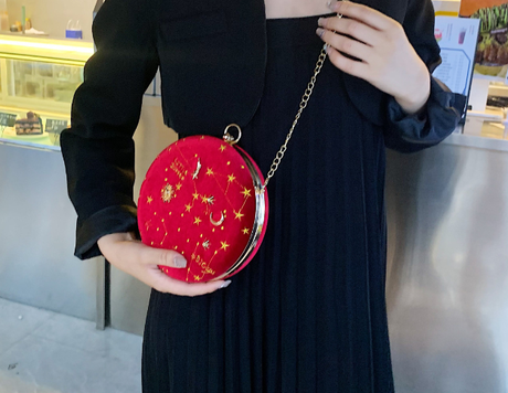 Konstellation Sammet Handväska-Accessories-Hemnix-Röd-Hemnix