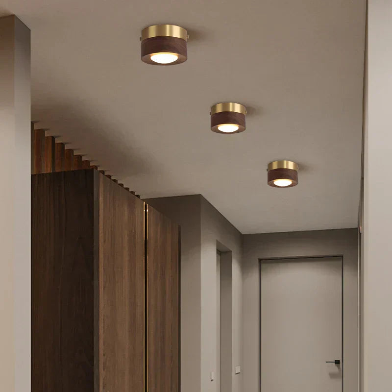 WoodAura - Valnöts Taklampa med LED Spotlight Carvallo
