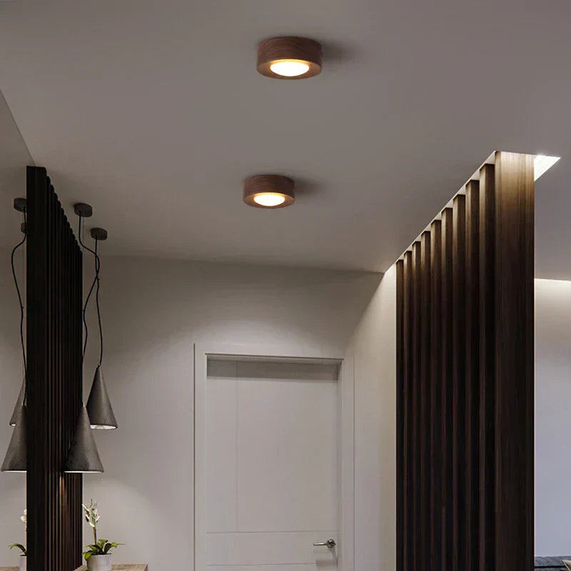 WoodAura - Valnöts Taklampa med LED Spotlight Carvallo