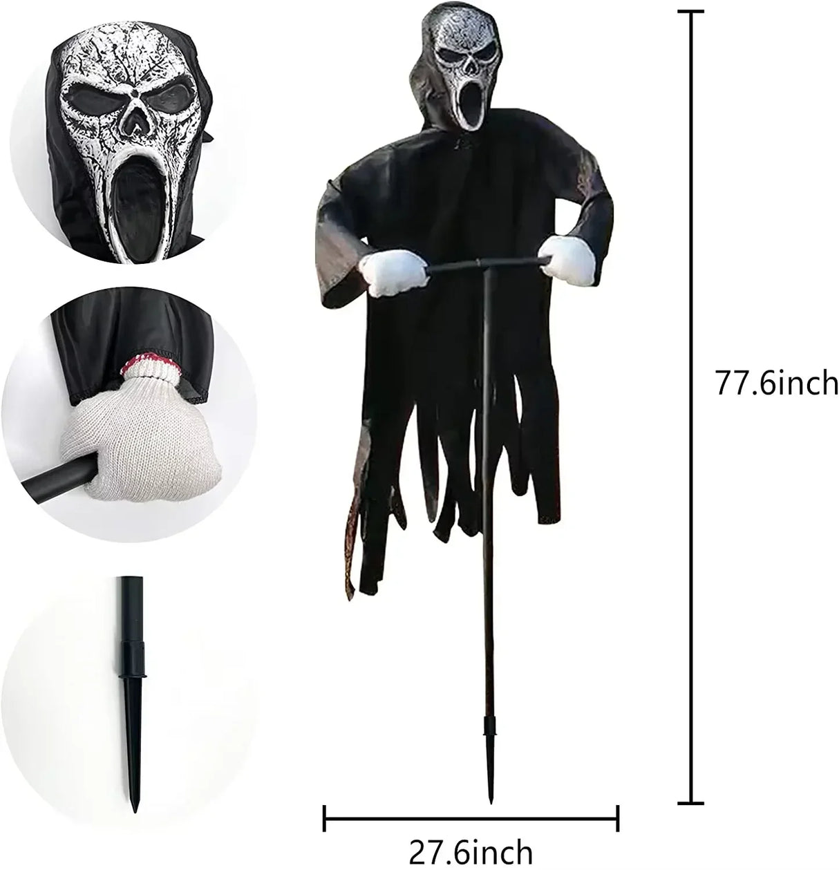 Ghostface Skörde Skare Halloween Trädgårdsdekoration Carvallo