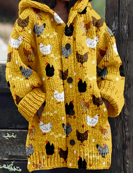 Kvinnors Kardigan med Unik Grafik Mjuk Material Bellasverige