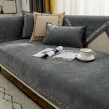 Geometrisk Dekor Enfärgad Chenille Halkfri Sofföverdrag Carvallo